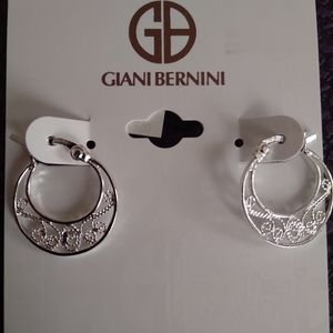 925 Sterling Silver Hoop with Filigree Design